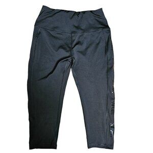 Tapout WWE Capri Active Leggings Womens L Black Polyester Spandex Gym Athleisure